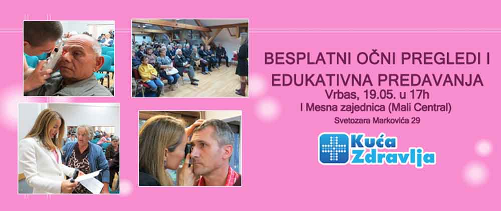 Besplatni očni pregledi u Vrbasu