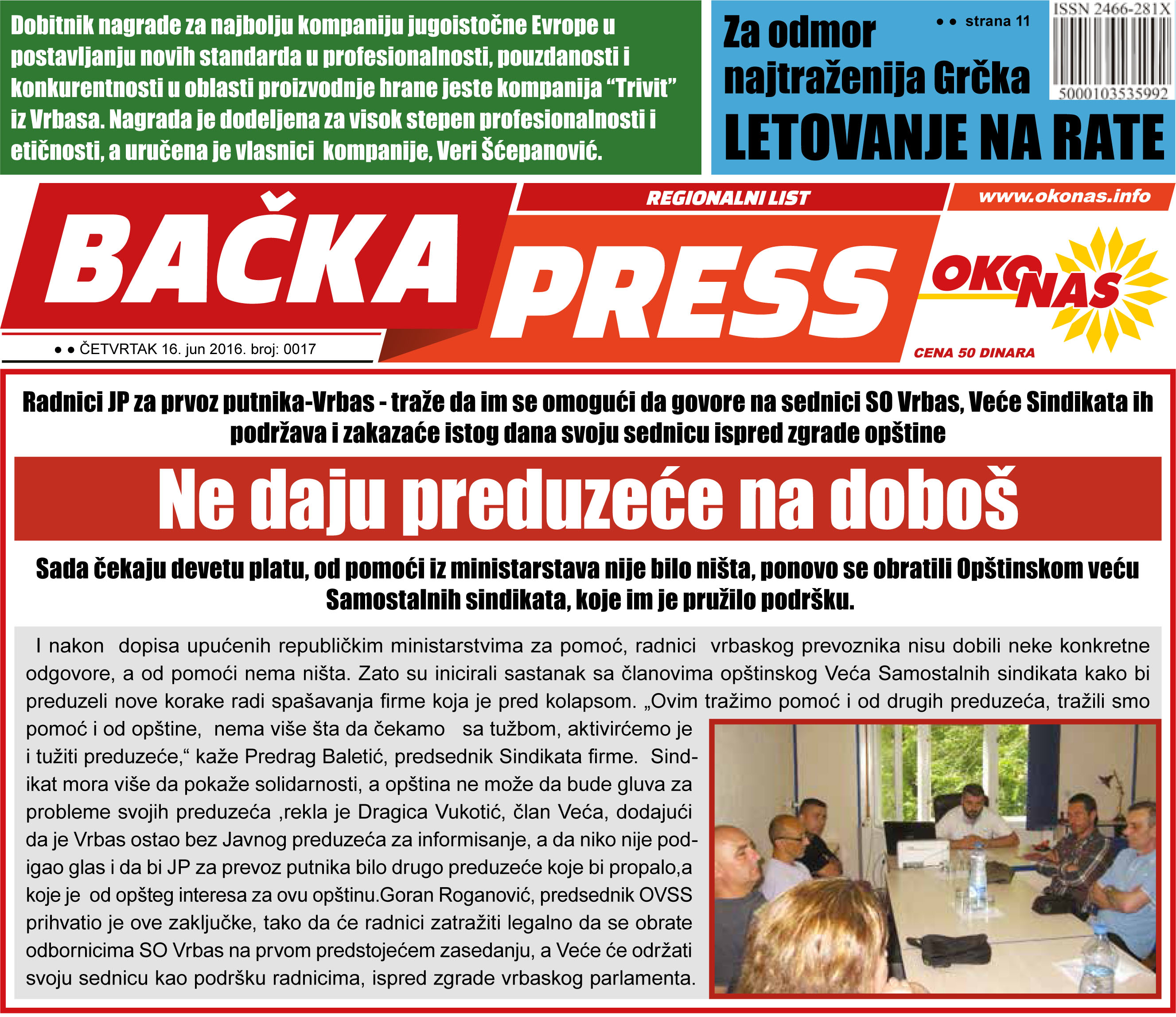 Novi, 17. broj lista Bačka press