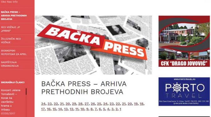 Arhiva prethodnih brojeva Bačka Pressa ponovo na našem sajtu