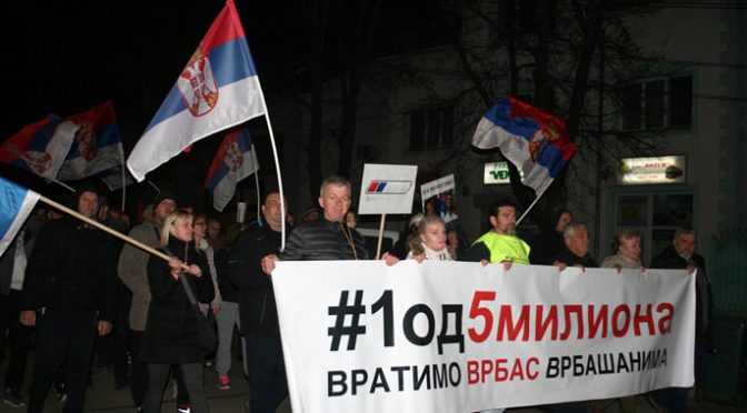 Drugi protest “Jedan od pet miliona” u Vrbasu