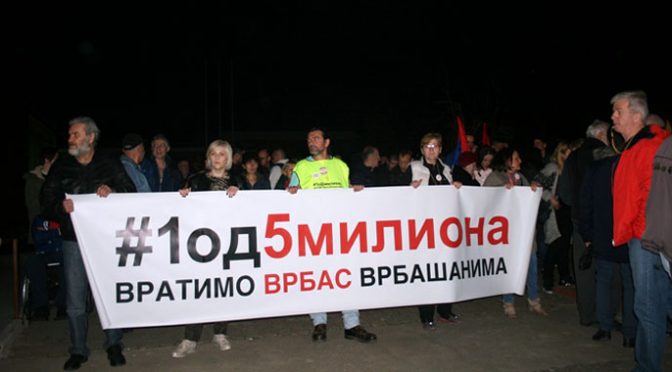 Šesti protesti „Jedan od 5 miliona“ u Vrbasu