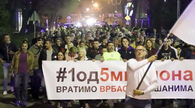 Protestna šetnja u Vrbasu osmi put zaredom