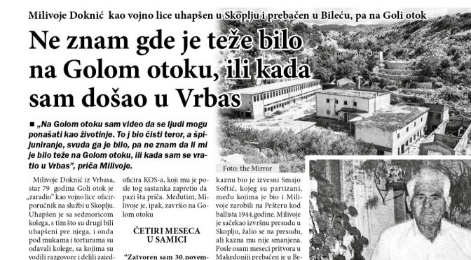 Ljudi mogu da se ponašaju kao životinje – još jedna priča sa Golog otoka