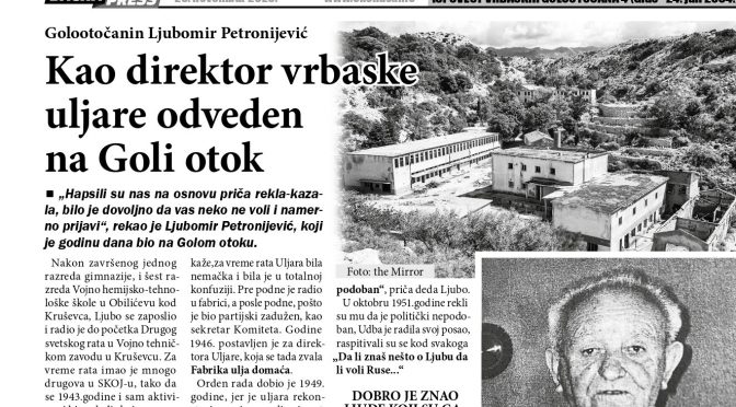 Hapšenje na osnovu priča rekla-kazala i pravac na Goli otok