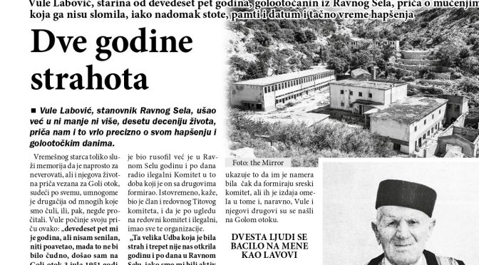 Priča Labovića o mučenju na Golom otoku