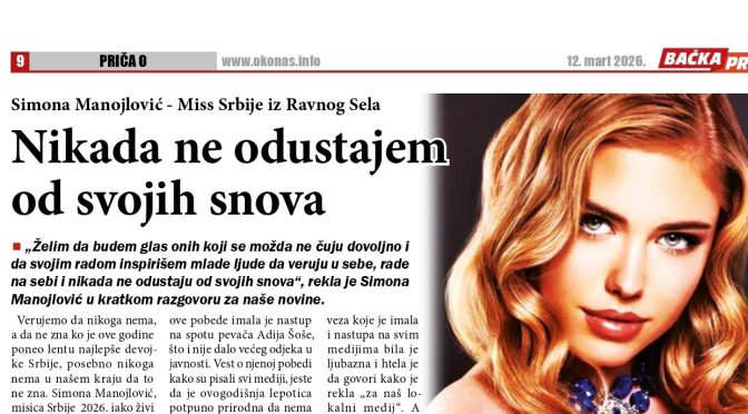 Miss Srbije iz Ravnog Sela – Simona Manojlović